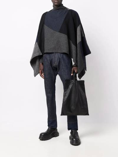 Comme des Garçons SHIRT patchwork wool cropped poncho outlook