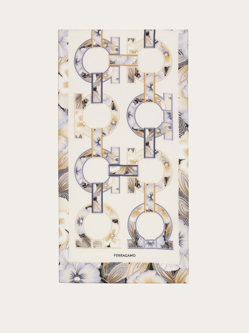 Gancini print silk scarf 5