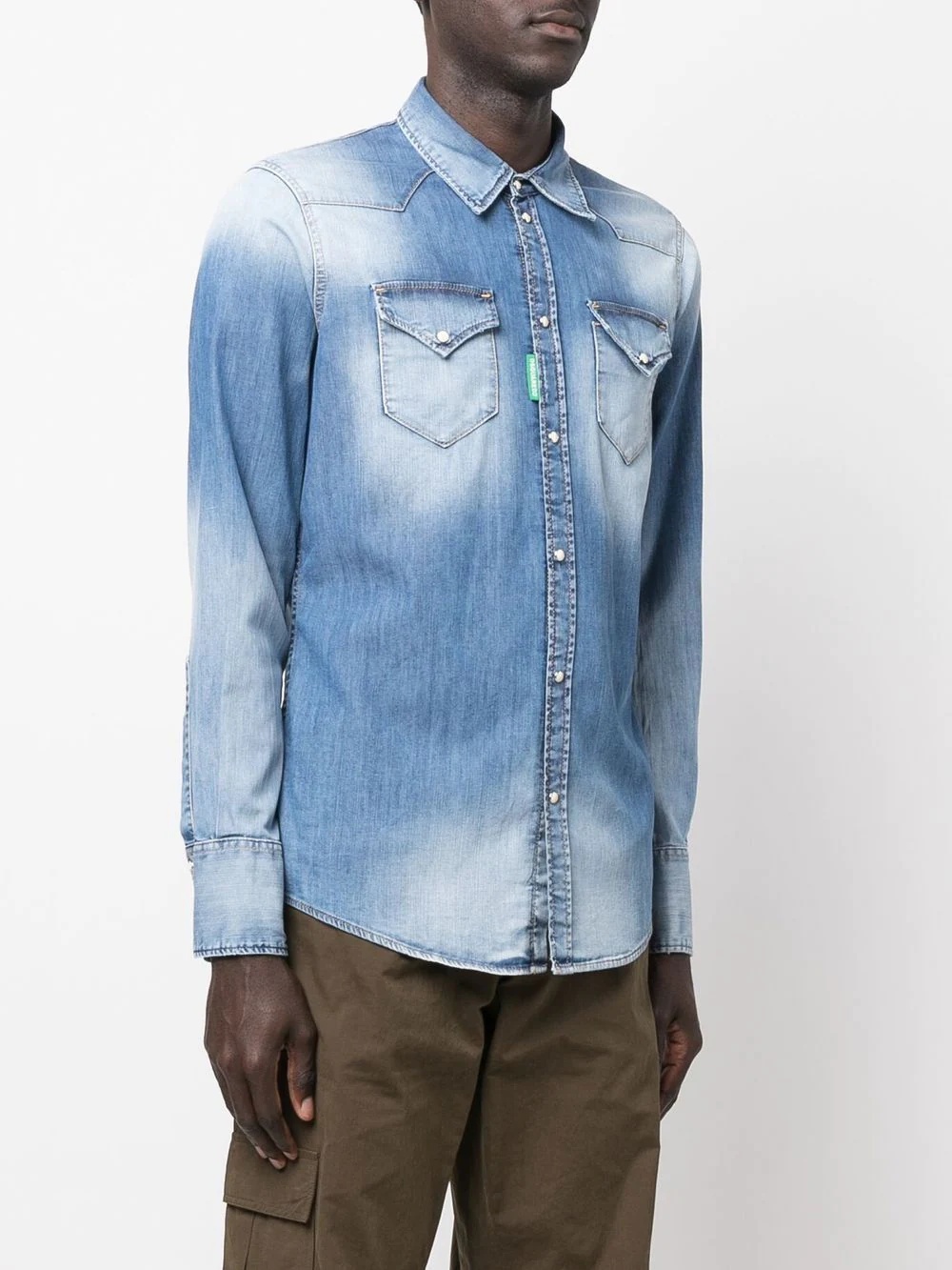 faded-effect denim shirt - 3