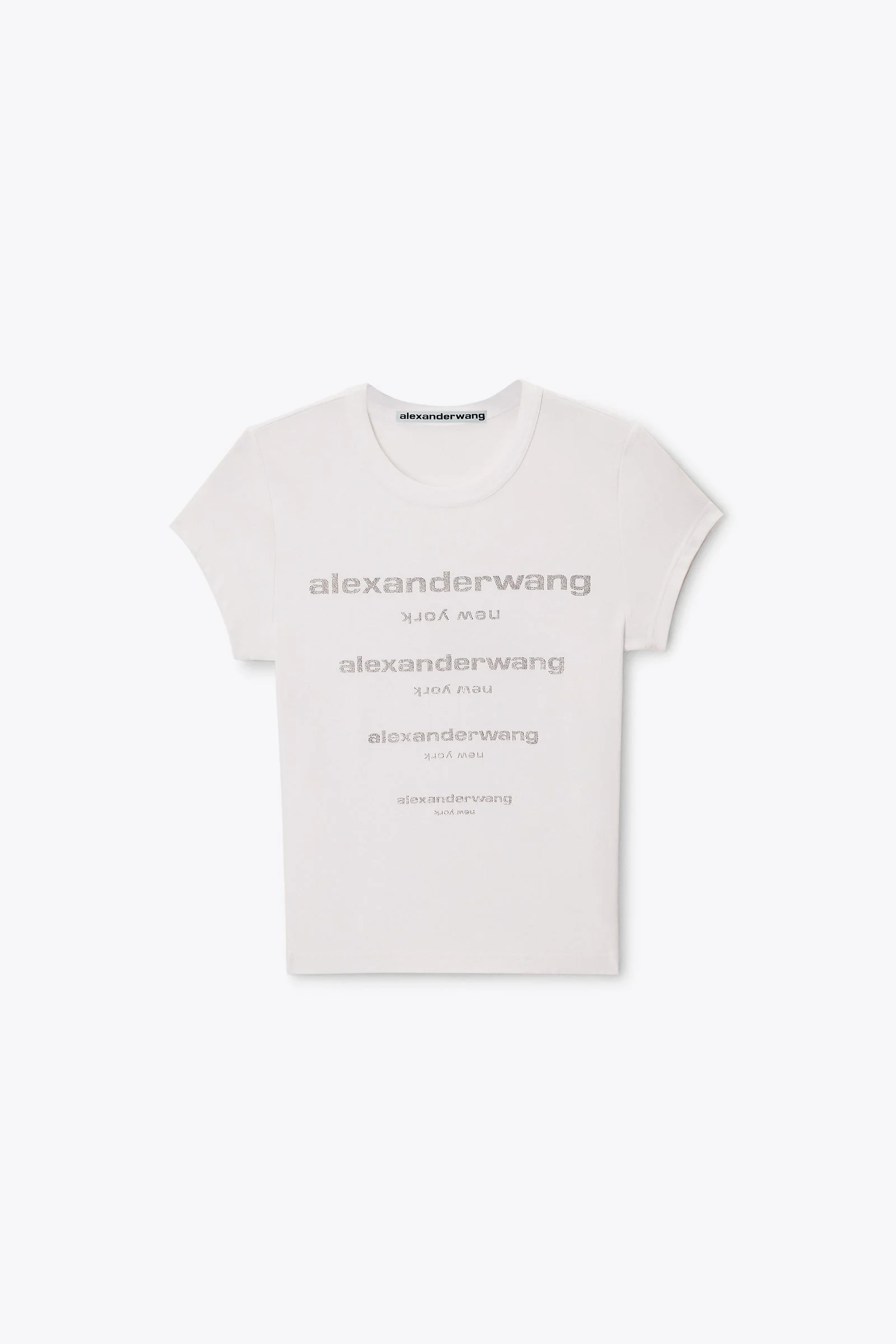 crystal hotfix gradient logo fitted tee - 1