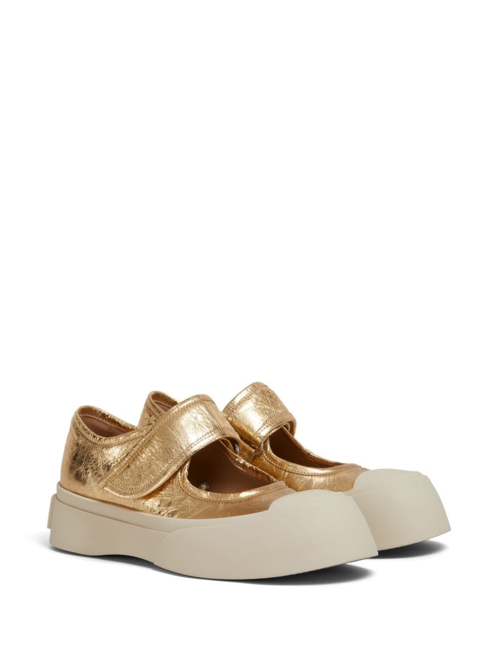 metallic-effect platform sneakers - 2