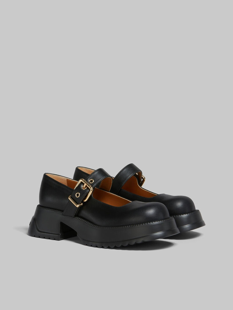 BLACK LEATHER MARY JANE WITH PLATFORM SOLE 2