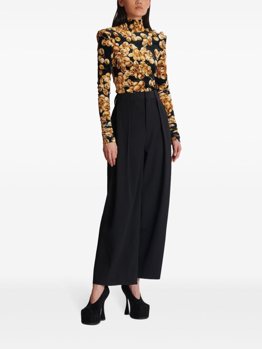 pleated grain de poudre trousers - 3