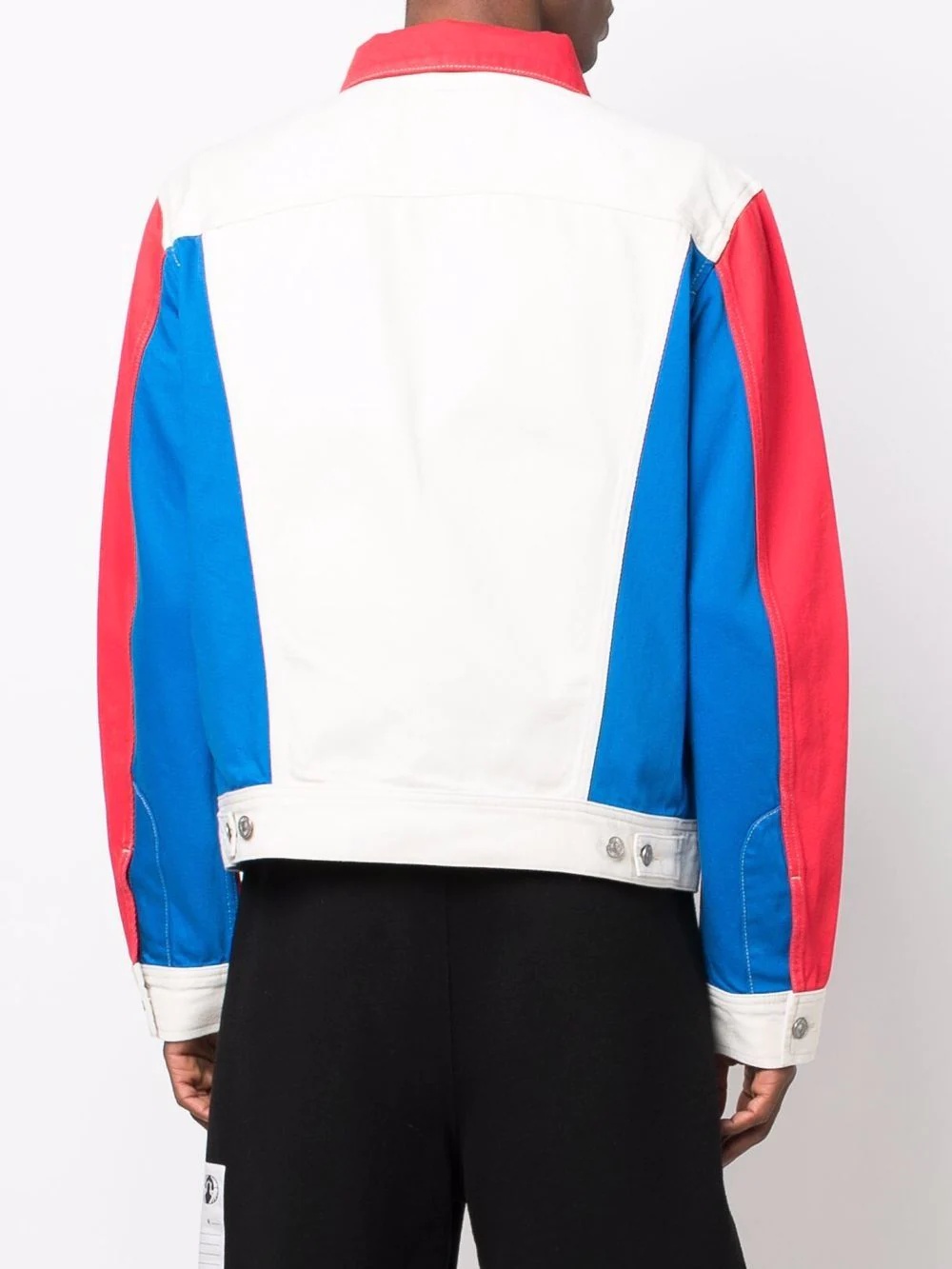 colour-block denim jacket - 4