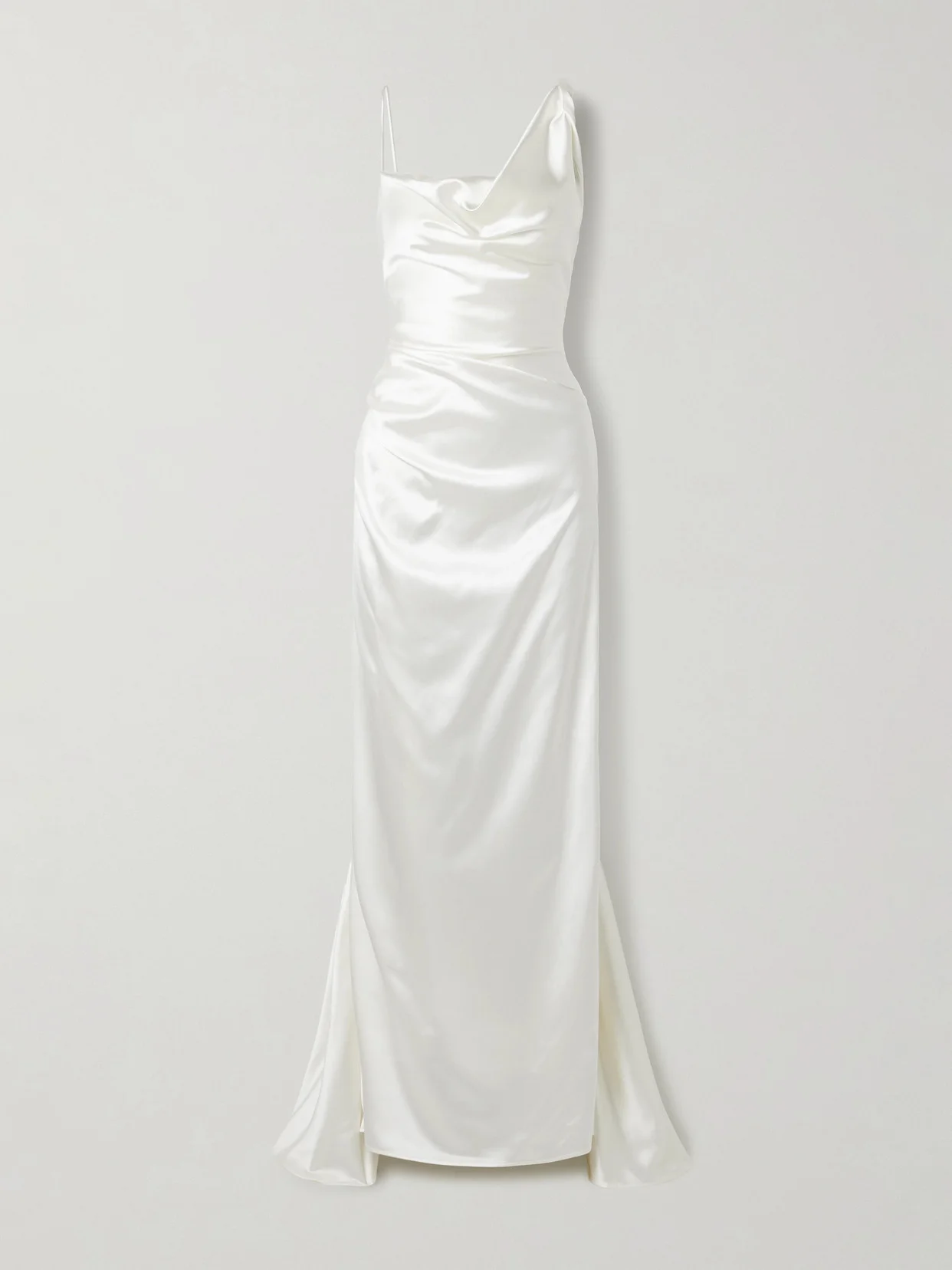 Minerva Draped Silk-satin Gown - 1