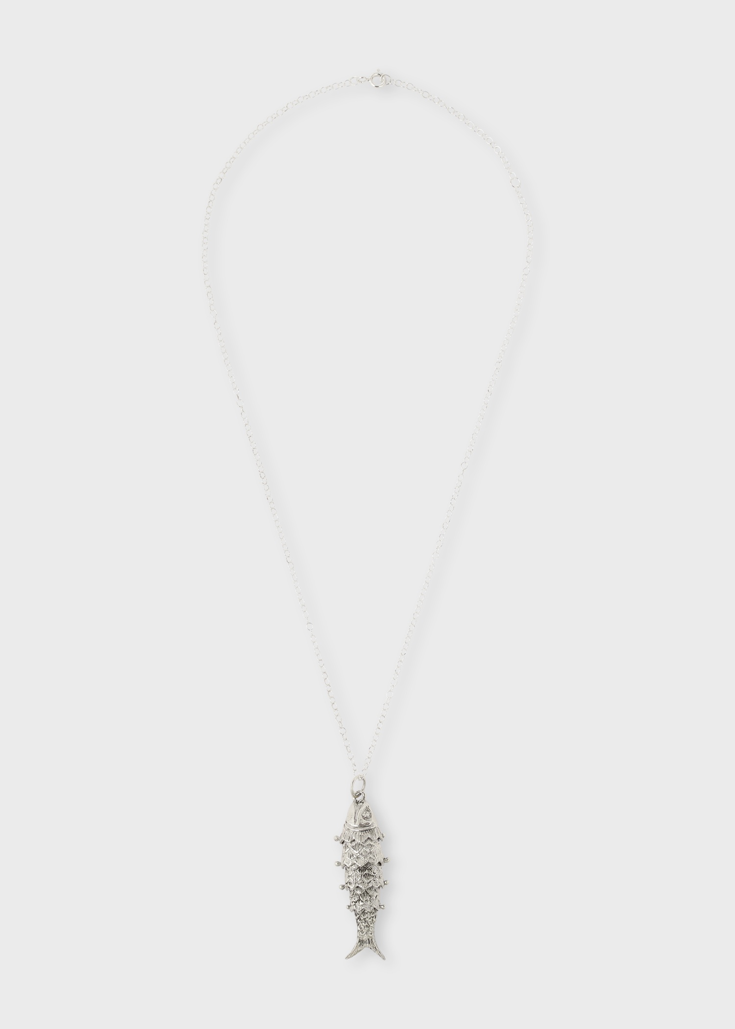 Silver Linings: Articulated Fish Necklace by Baroque Rocks - 2