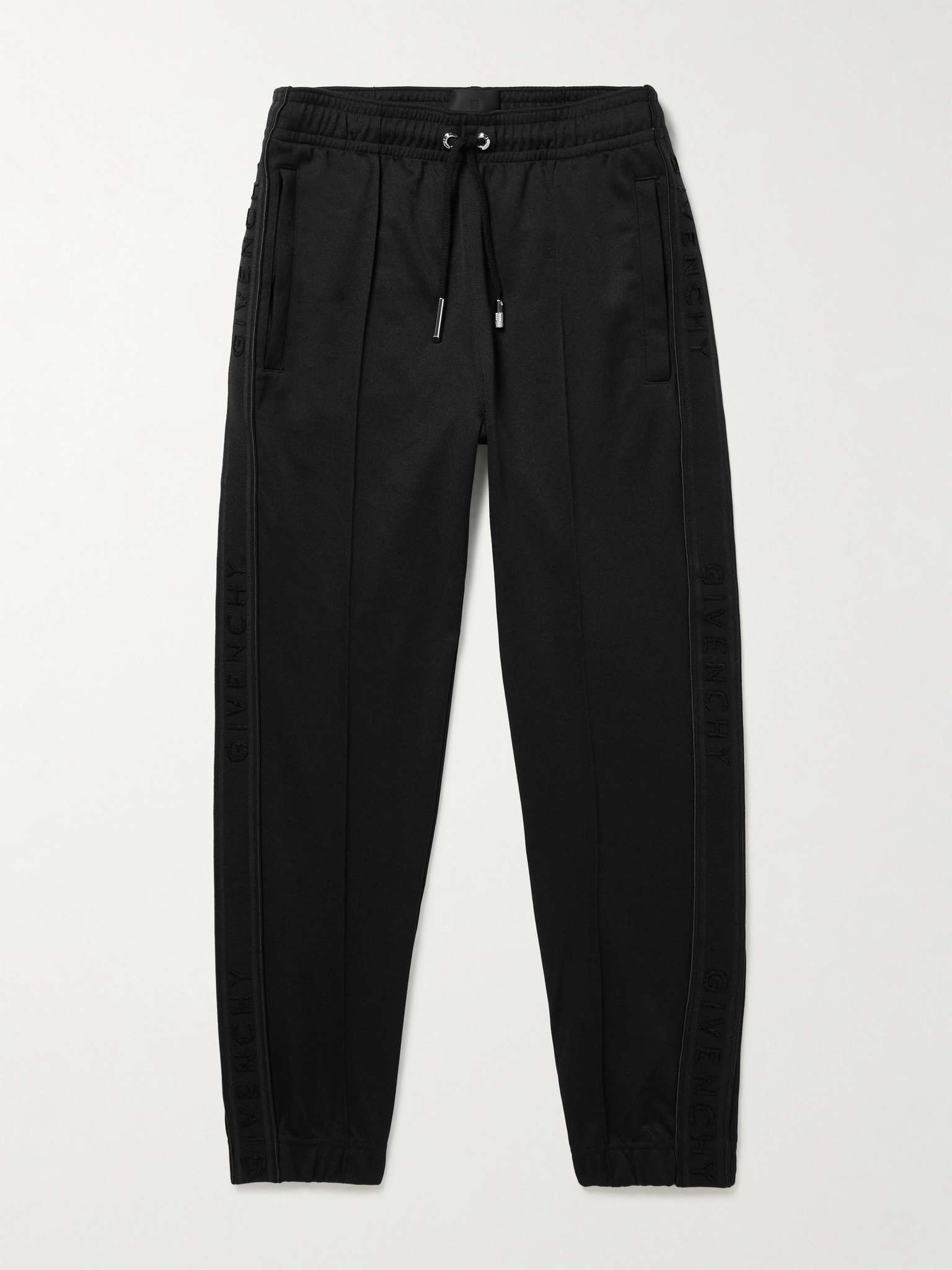 Slim-Fit Logo-Jacquard Webbing-Trimmed Tech-Jersey Sweatpants - 1