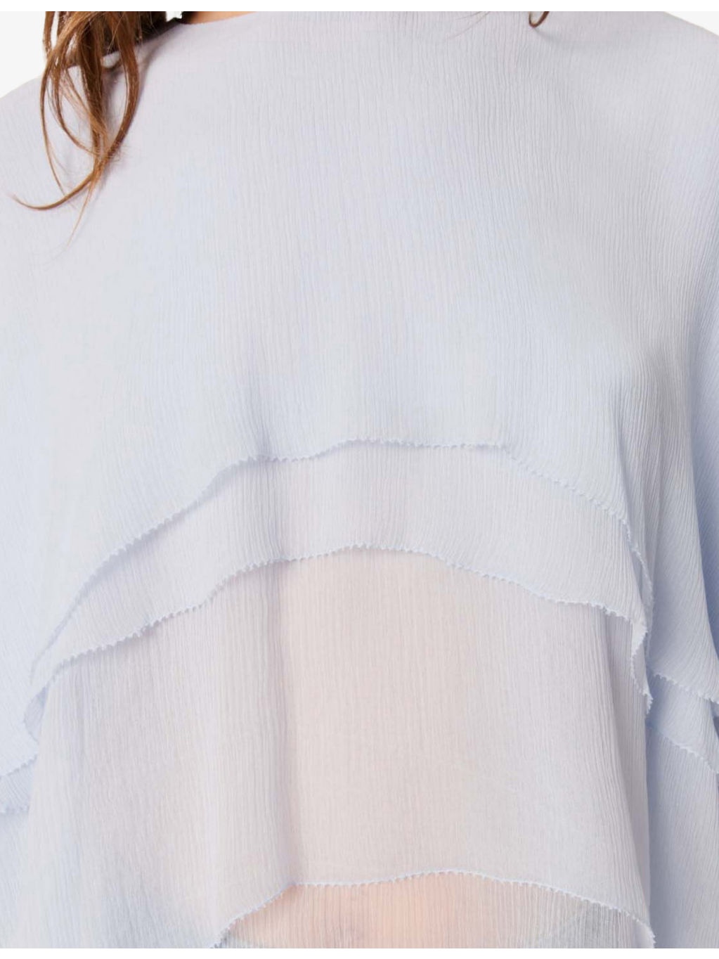 Ruffled Cape-Effect Chiffon Top - 5