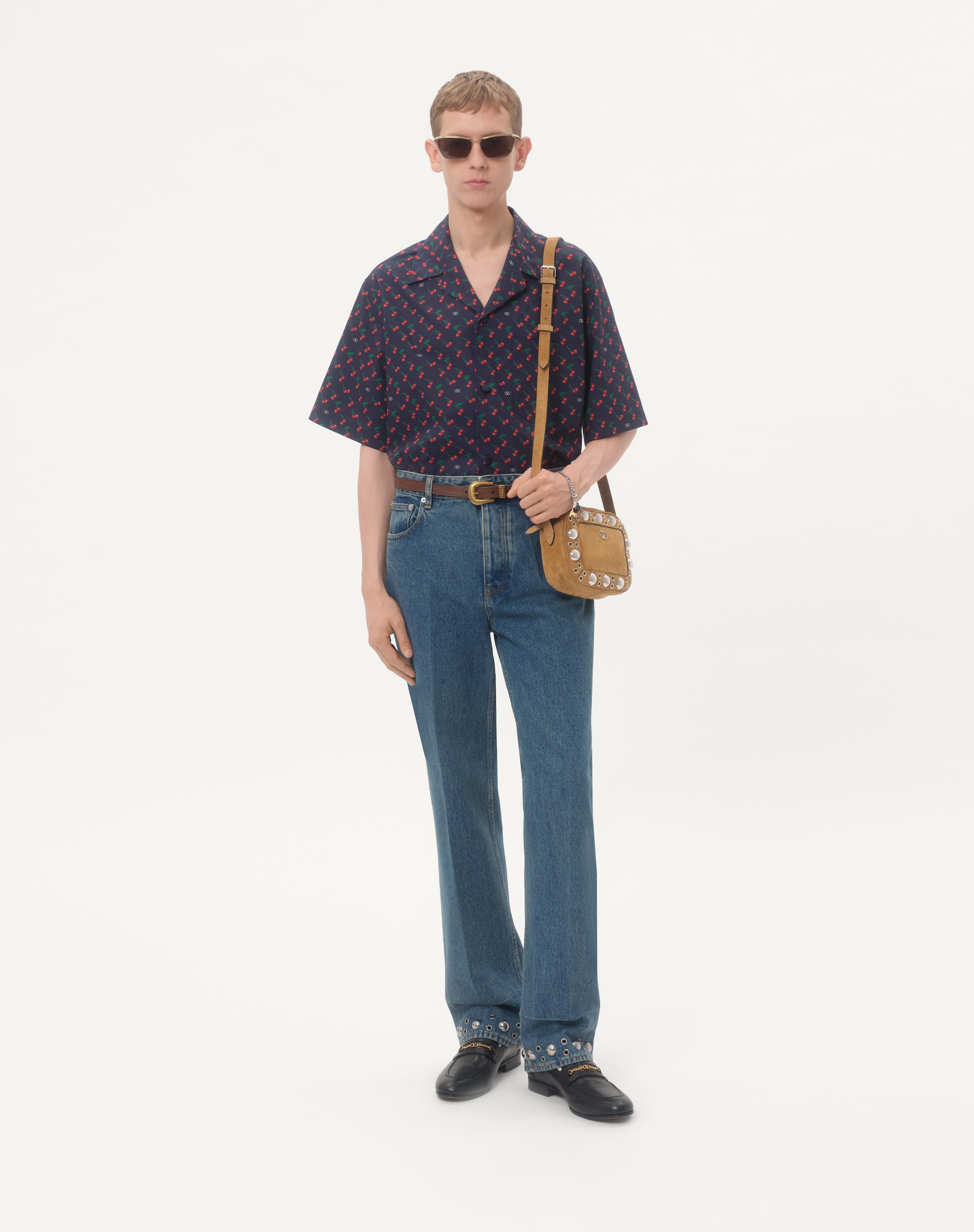 COTTON POPLIN BOWLING SHIRT WITH CHERRYFIC PRINT - 2