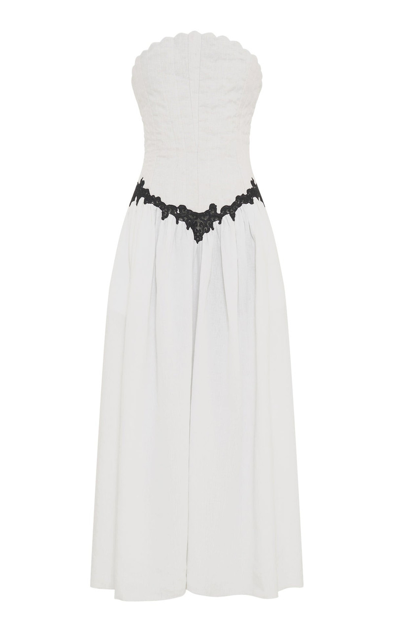 Glenn Lace Maxi Dress in White Aloe Linen 1