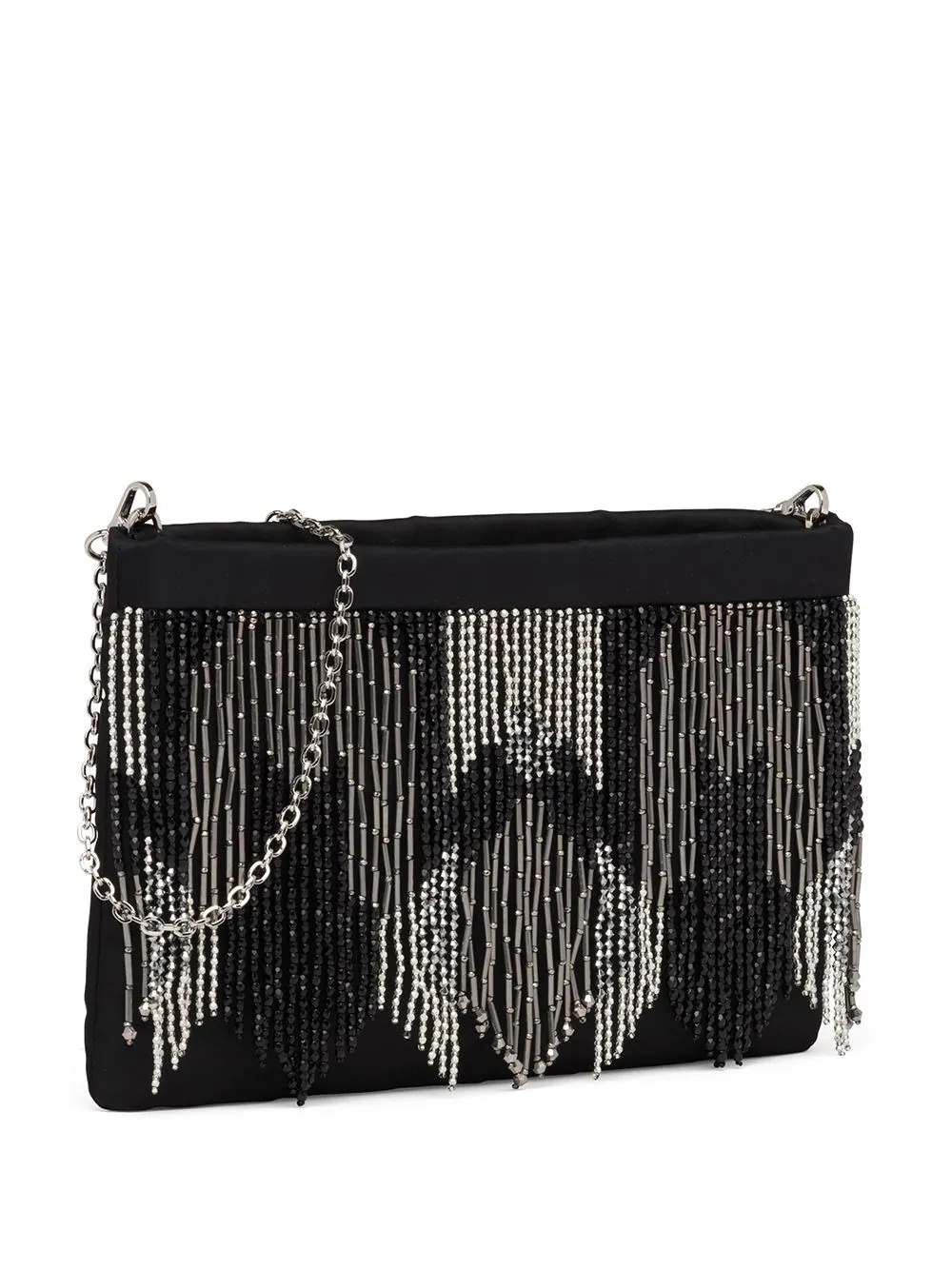 beaded-fringe clutch bag - 6