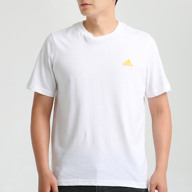 Men's adidas Round Neck Short Sleeve White T-Shirt GL2218 - 3