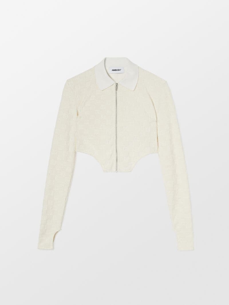 MONOGRAM ZIP UP FITTED TOP - 1