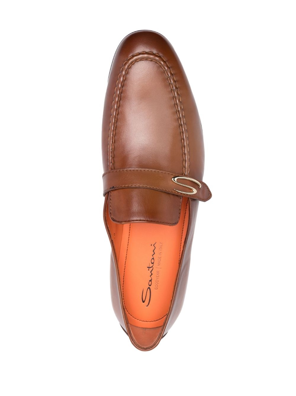 tonal leather loafers - 4