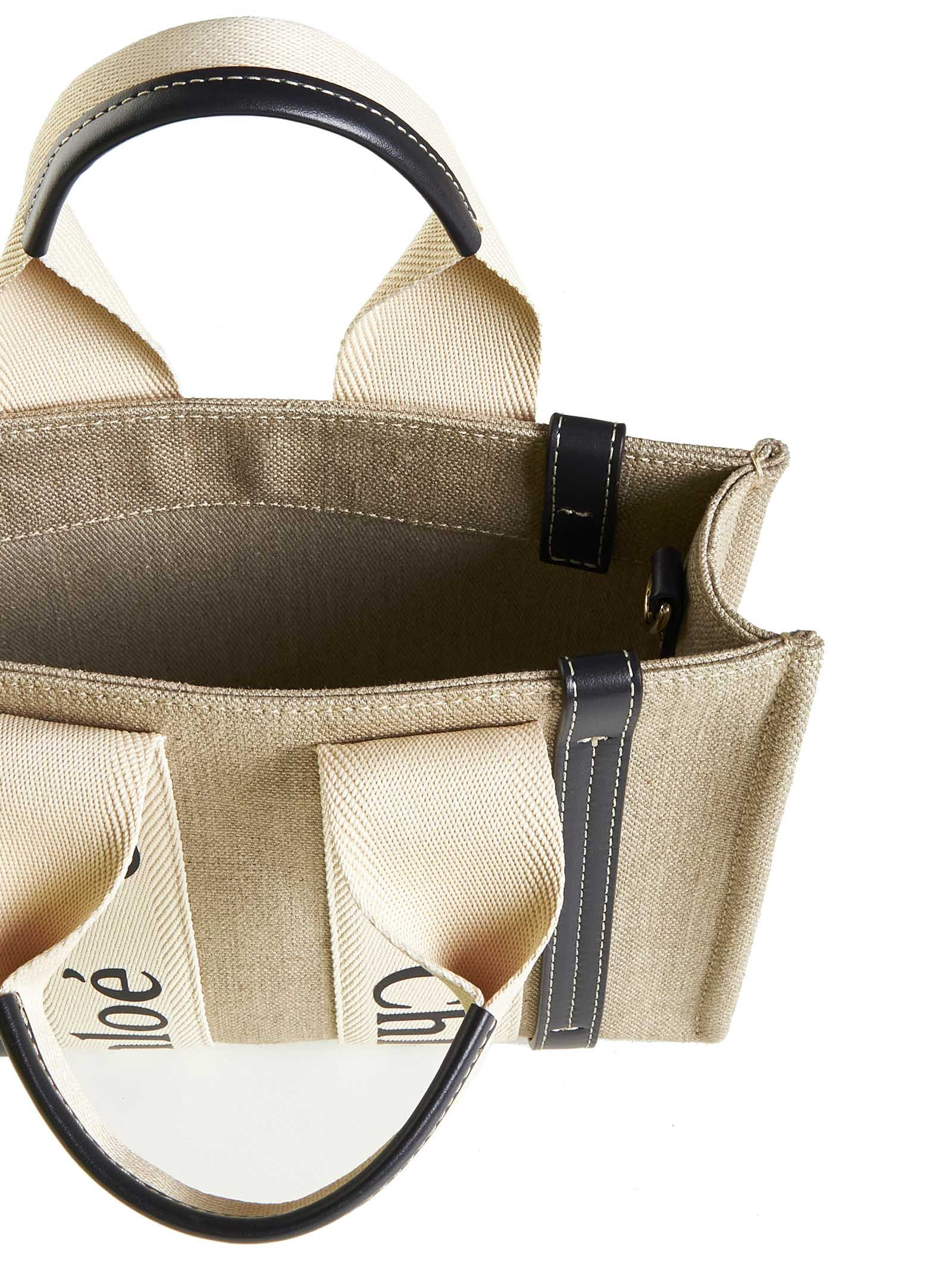 Woody mini linen tote bag - 5