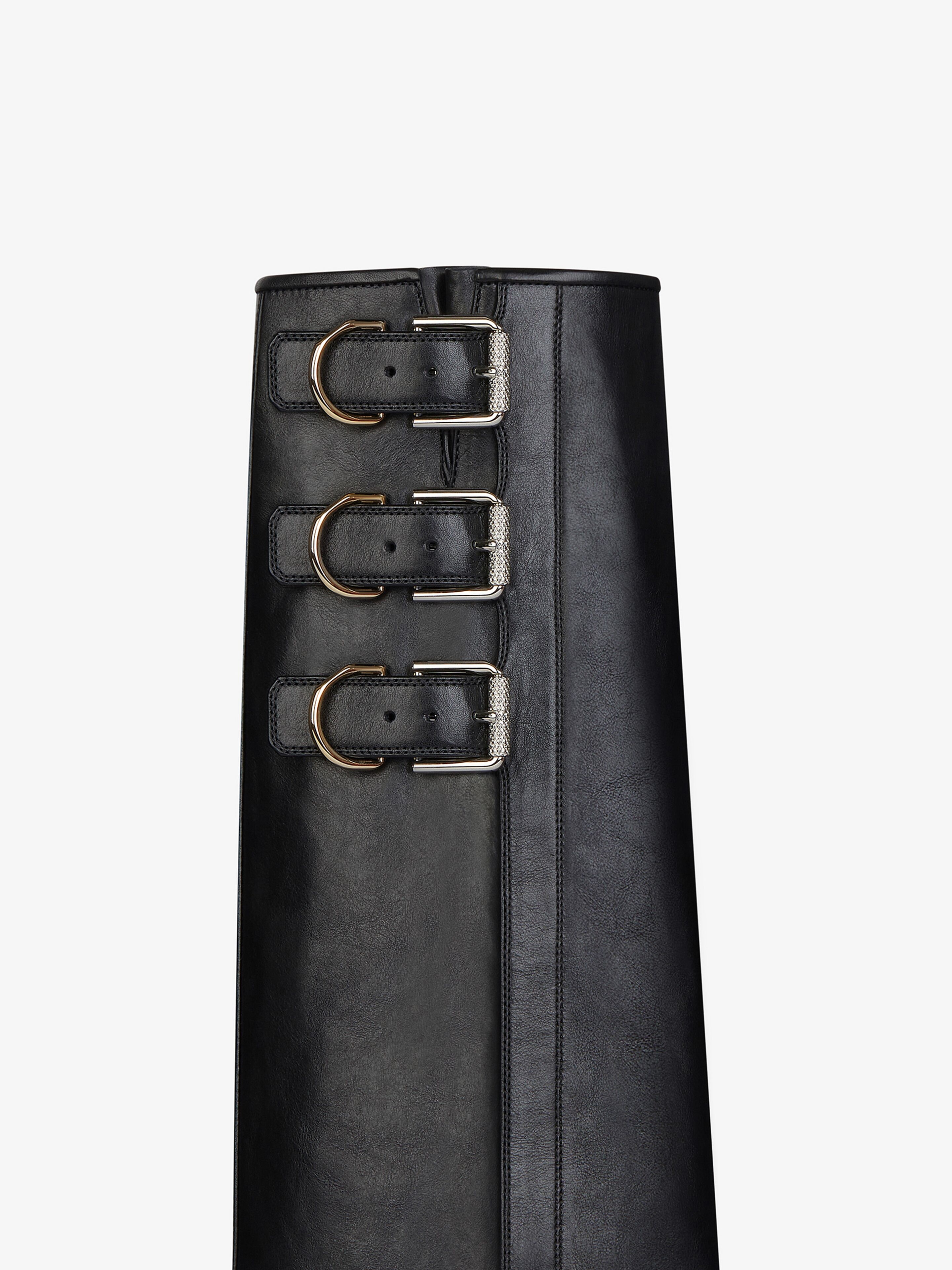 SHARK LOCK BUCKLES BOOTS IN LEATHER - 5