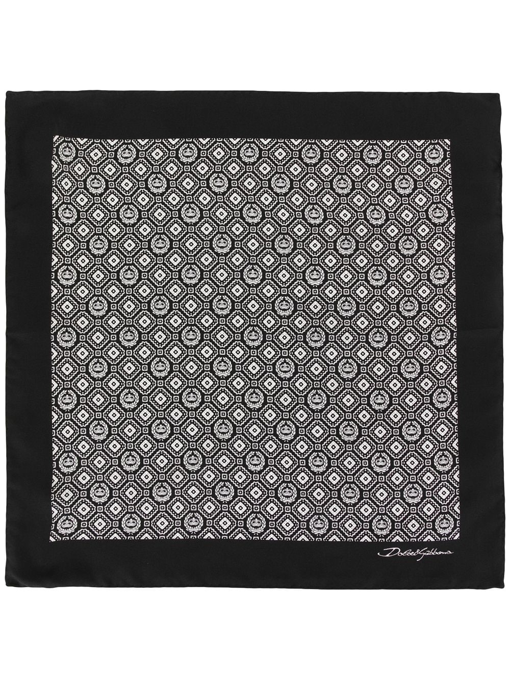 geometric print silk pocket square - 2