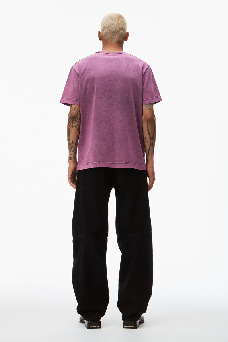 embossed logo tee in compact jersey 4