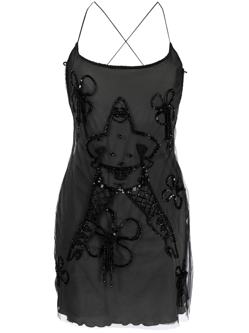 Patrick-embellished tulle mini dress 1