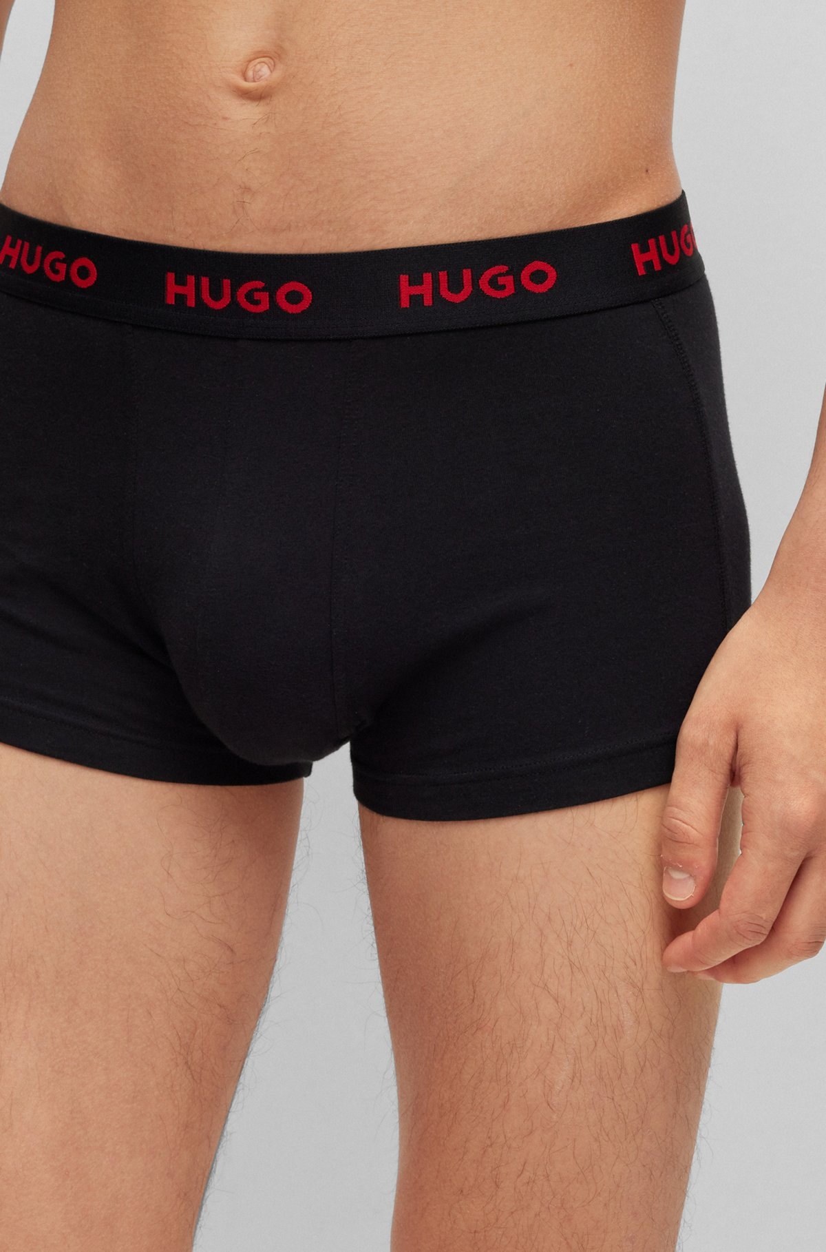 TRIPLE-PACK OF STRETCH-COTTON TRUNKS WITH LOGO WAISTBANDS - 4