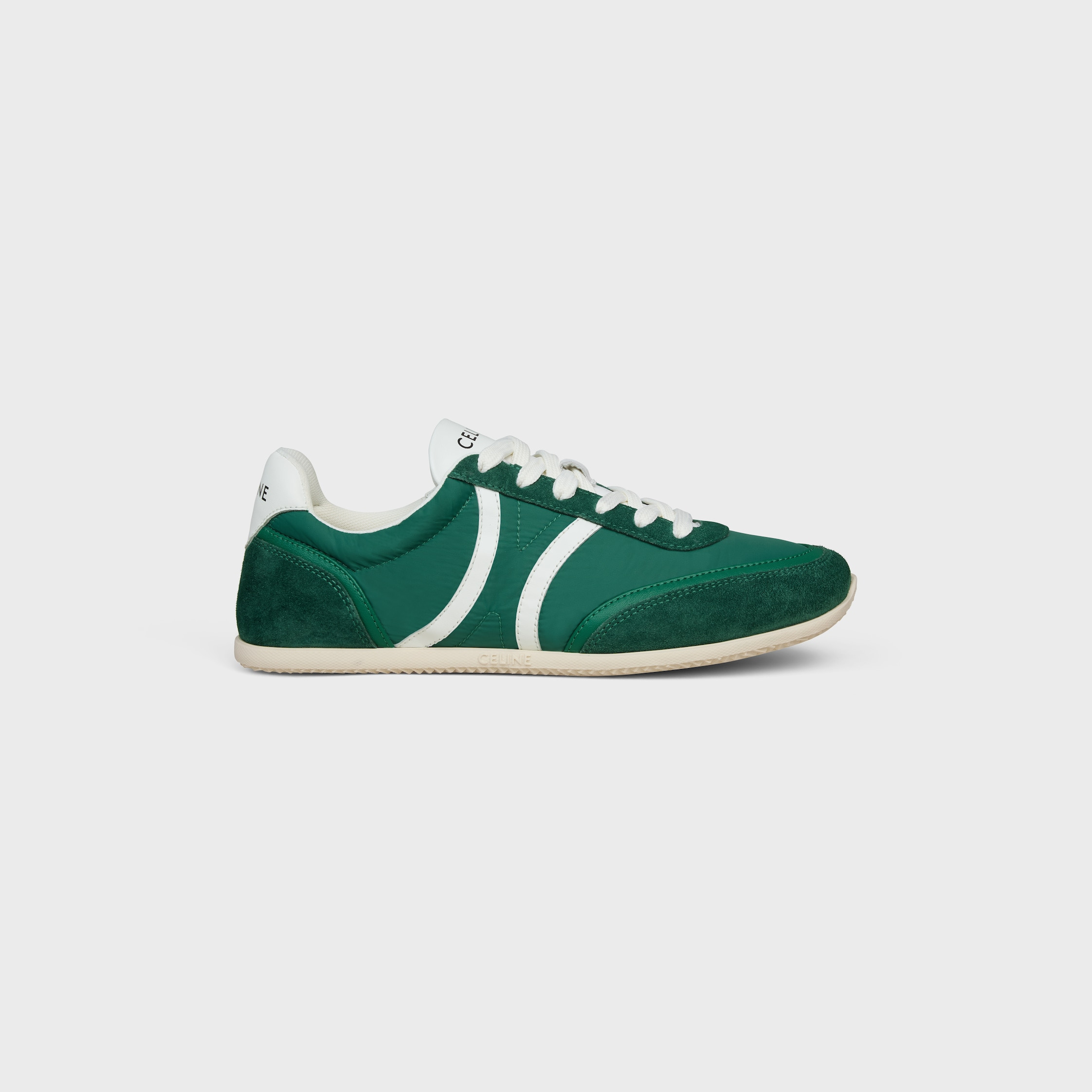 CELINE JOGGER LOW LACE-UP SNEAKER WITH TRIOMPHE IN NYLON, SUEDE CALFSKIN AND CALFSKIN - 1