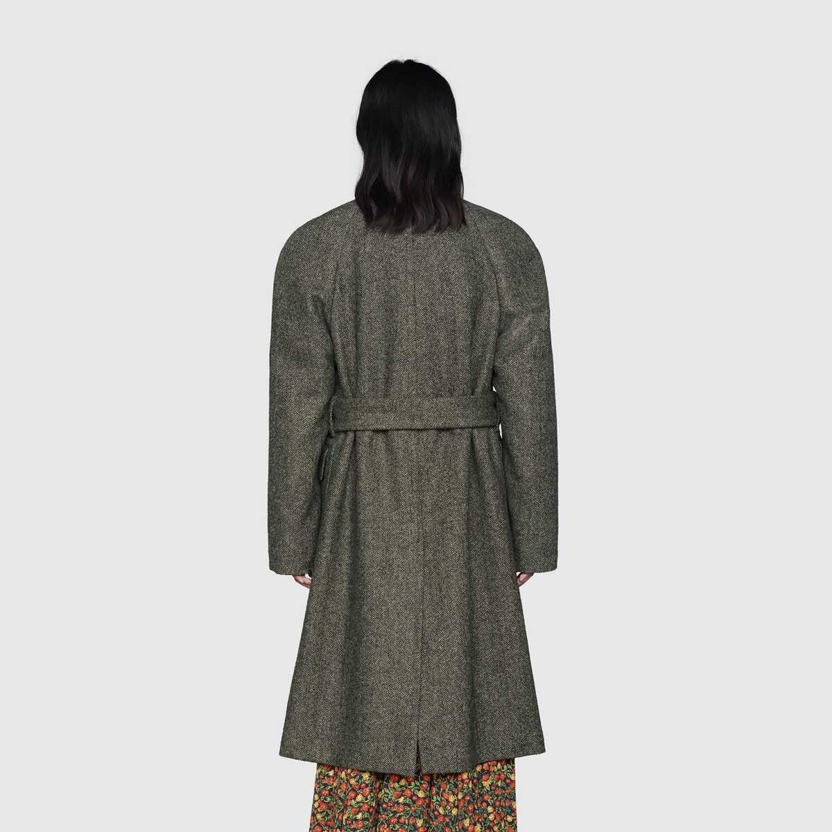 Herringbone wool coat - 4