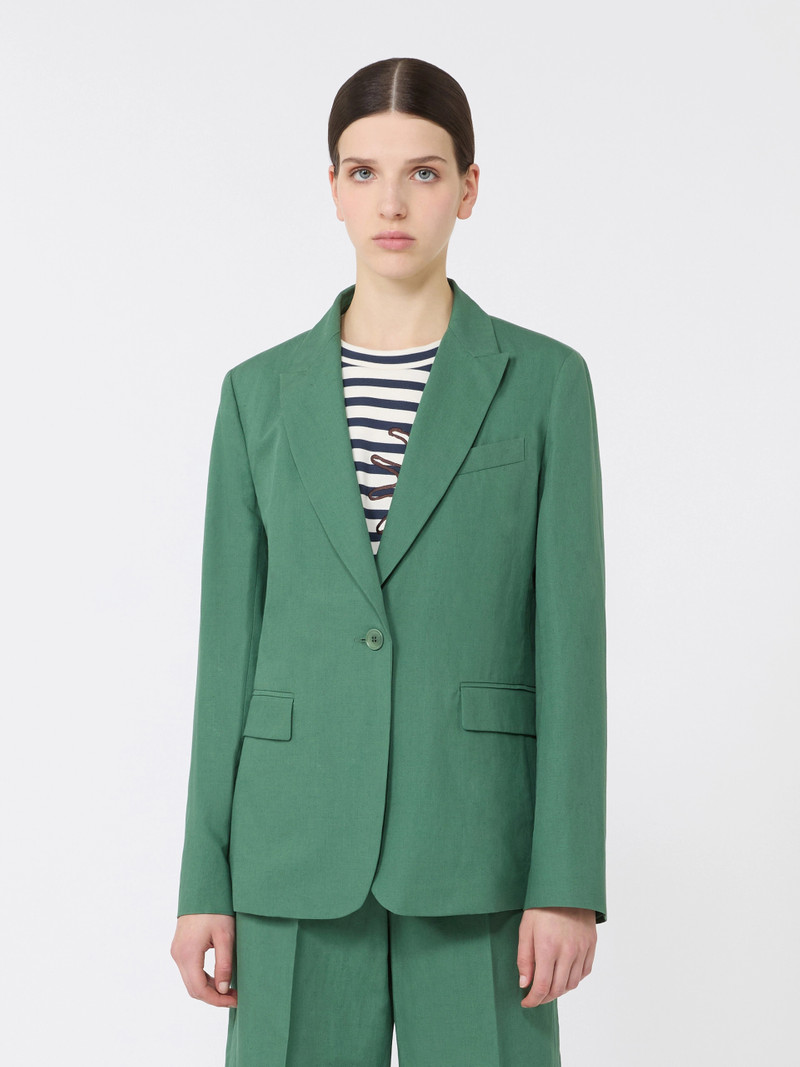 ORCHE Linen and cotton canvas blazer - GREEN 3