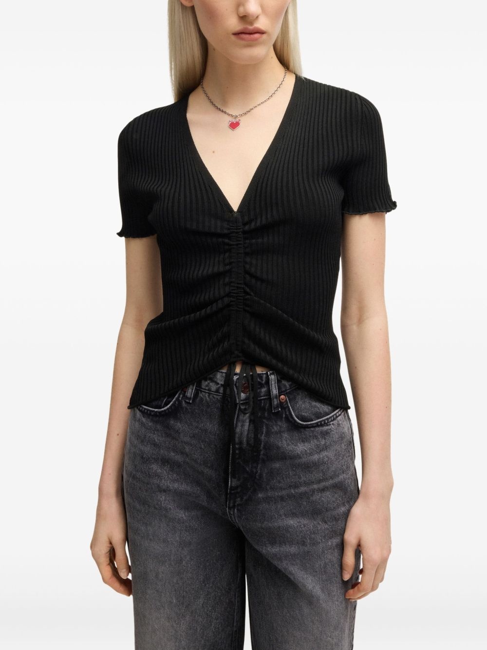 ribbed-knit T-Shirt - 3