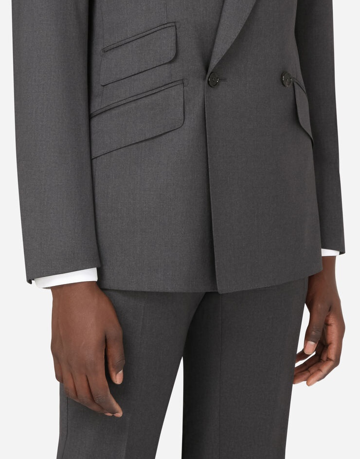 Double-breasted three-piece wool Sicilia-fit suit - 7