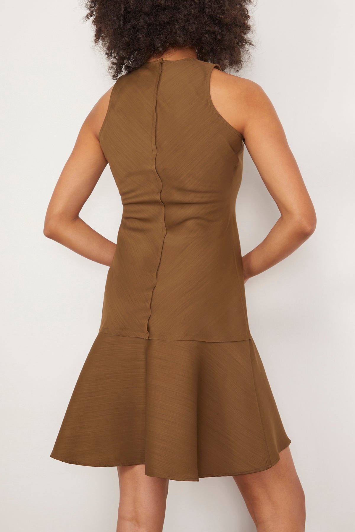 Shield Organic Wool and Silk Mini Dress in Moss - 4