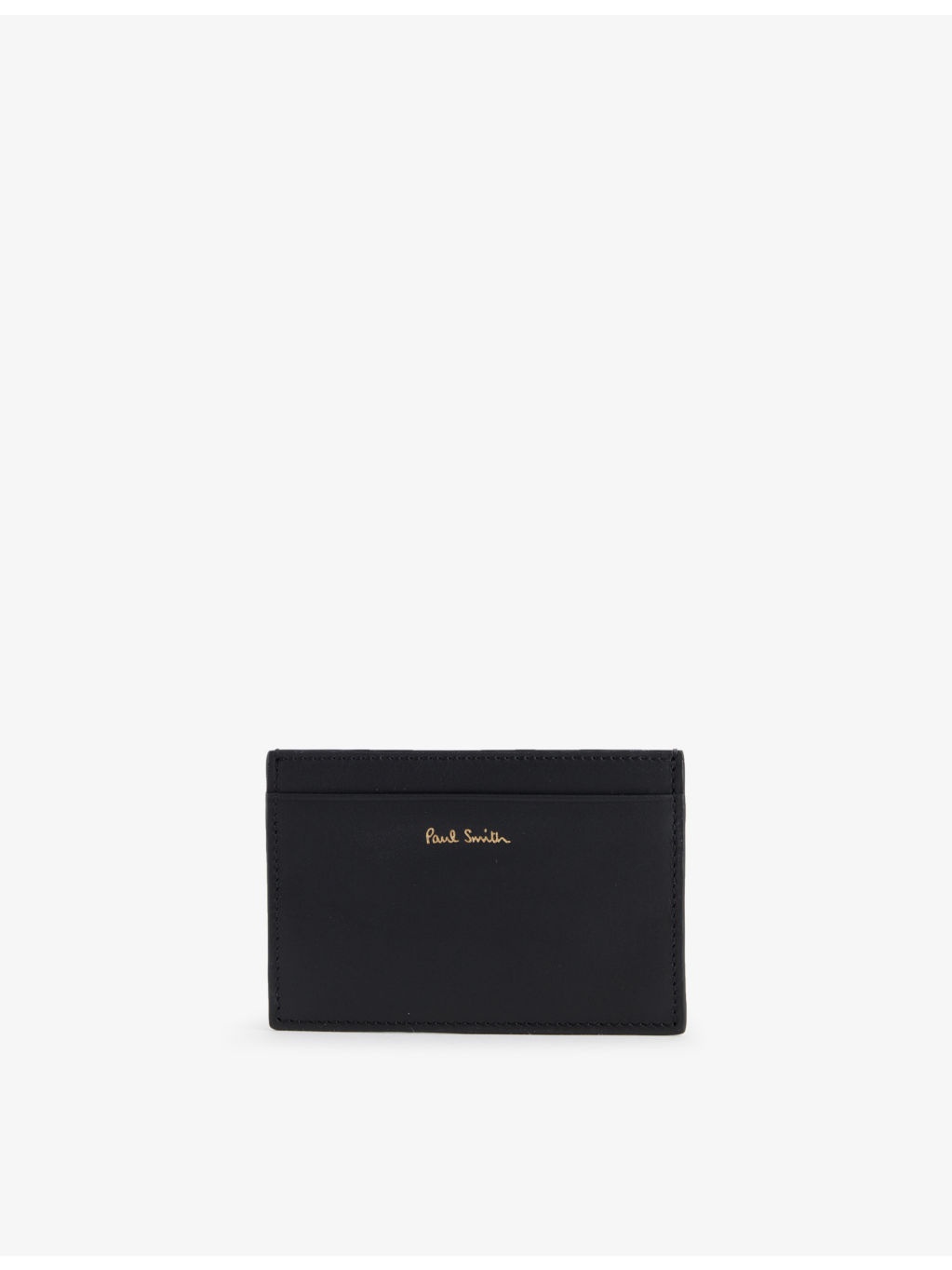 Signature stripe grained leather card holder - 1