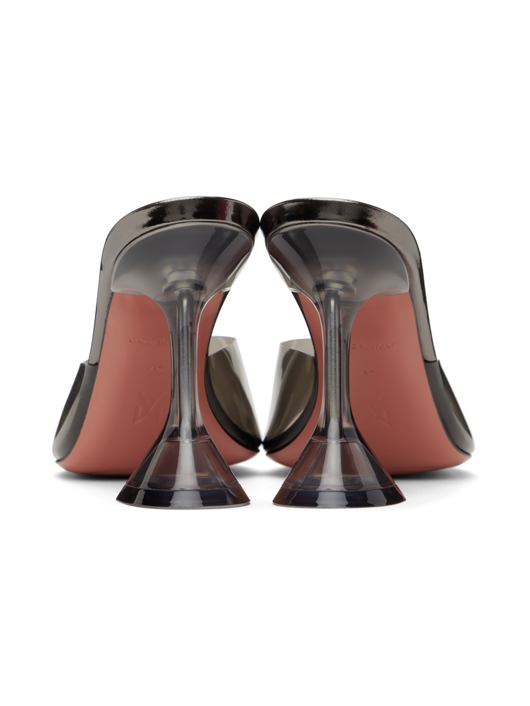 Gray Lupita Glass Slipper Heeled Sandals - 2