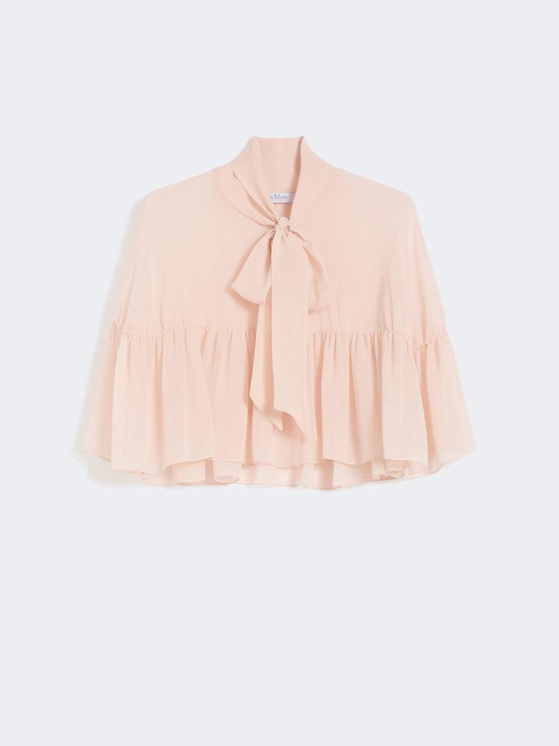 NEGOZI Silk georgette cape - BEIGE PINK 4