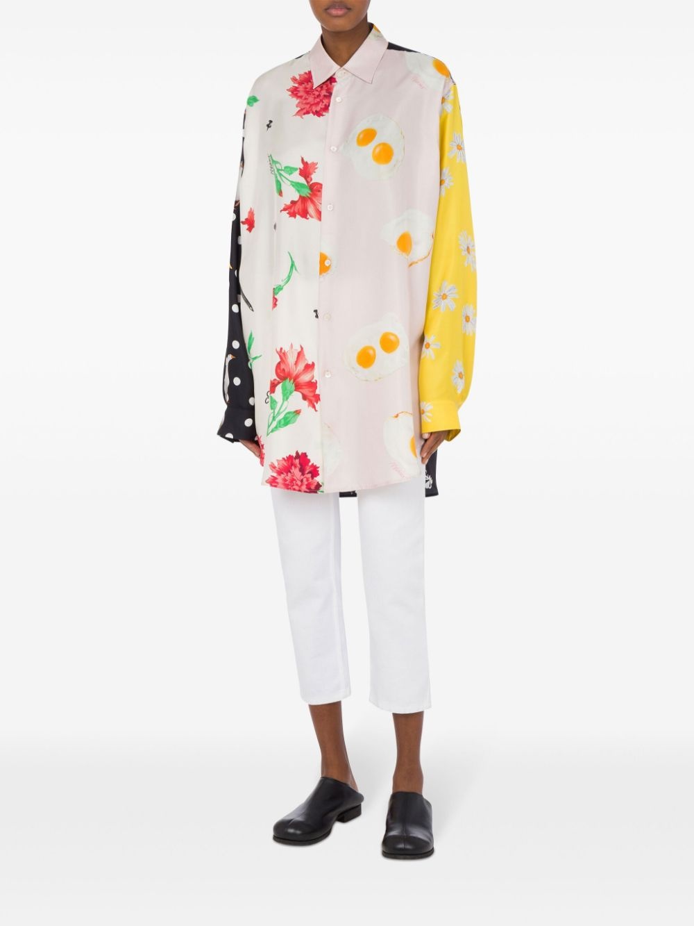 mix-print shirt - 2