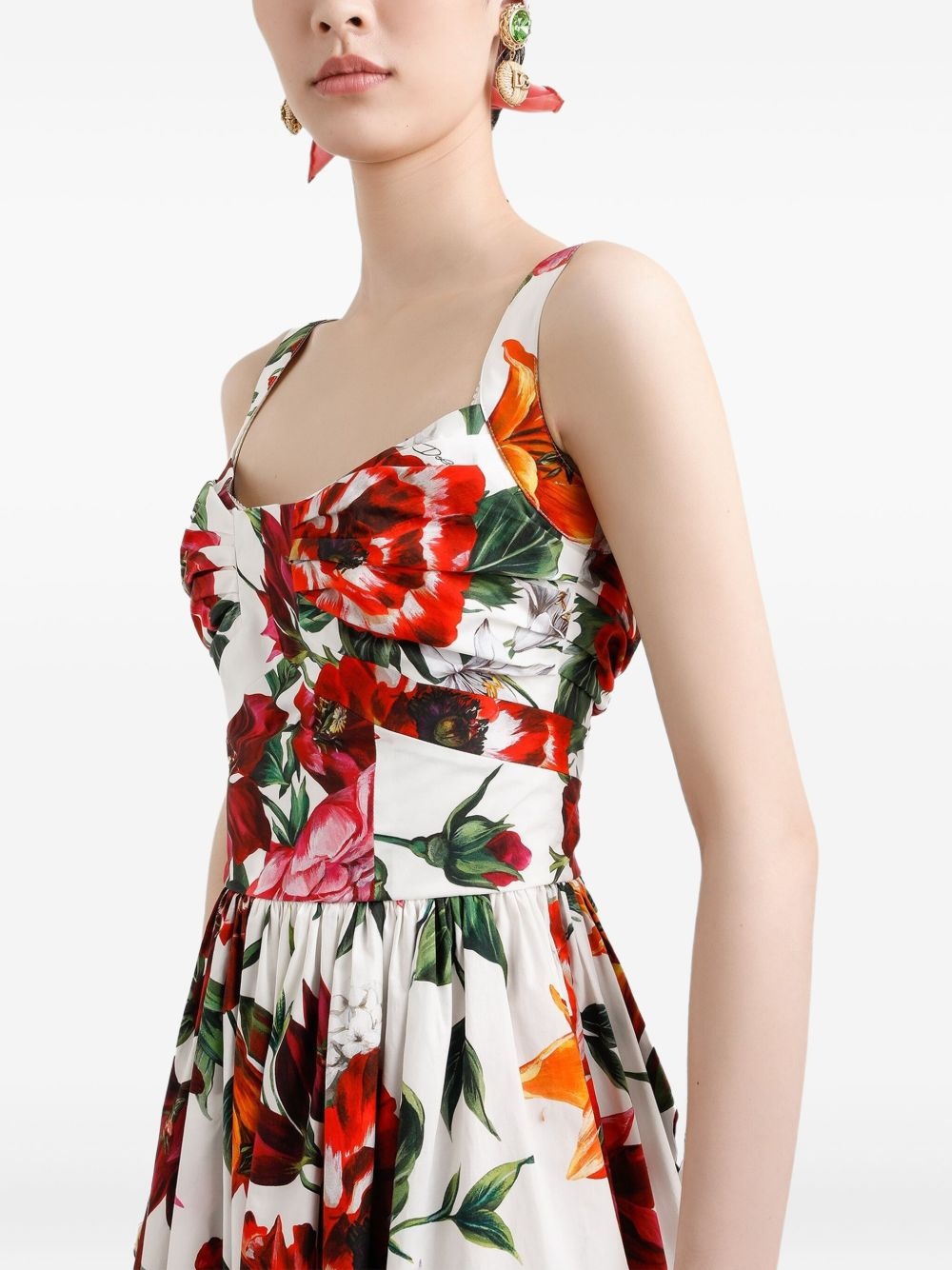 floral-print midi dress - 4