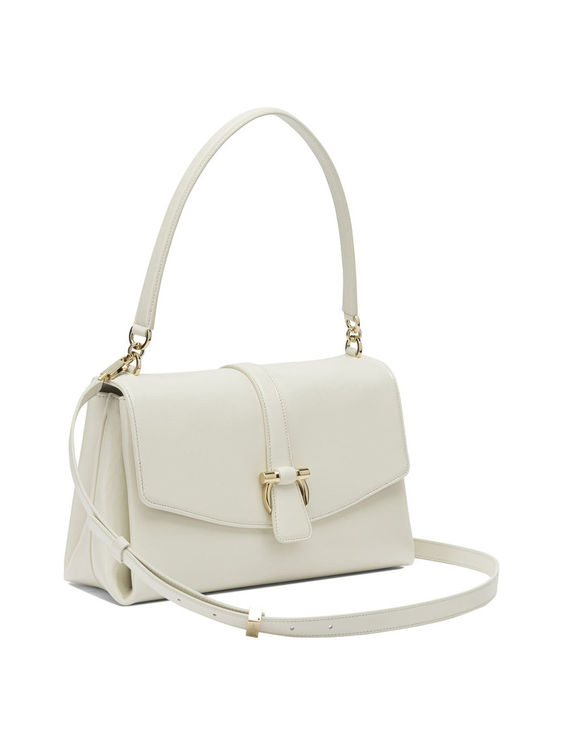 FERRAGAMO Leather Shoulder Bag With Flap Shoulder Bags White outlook