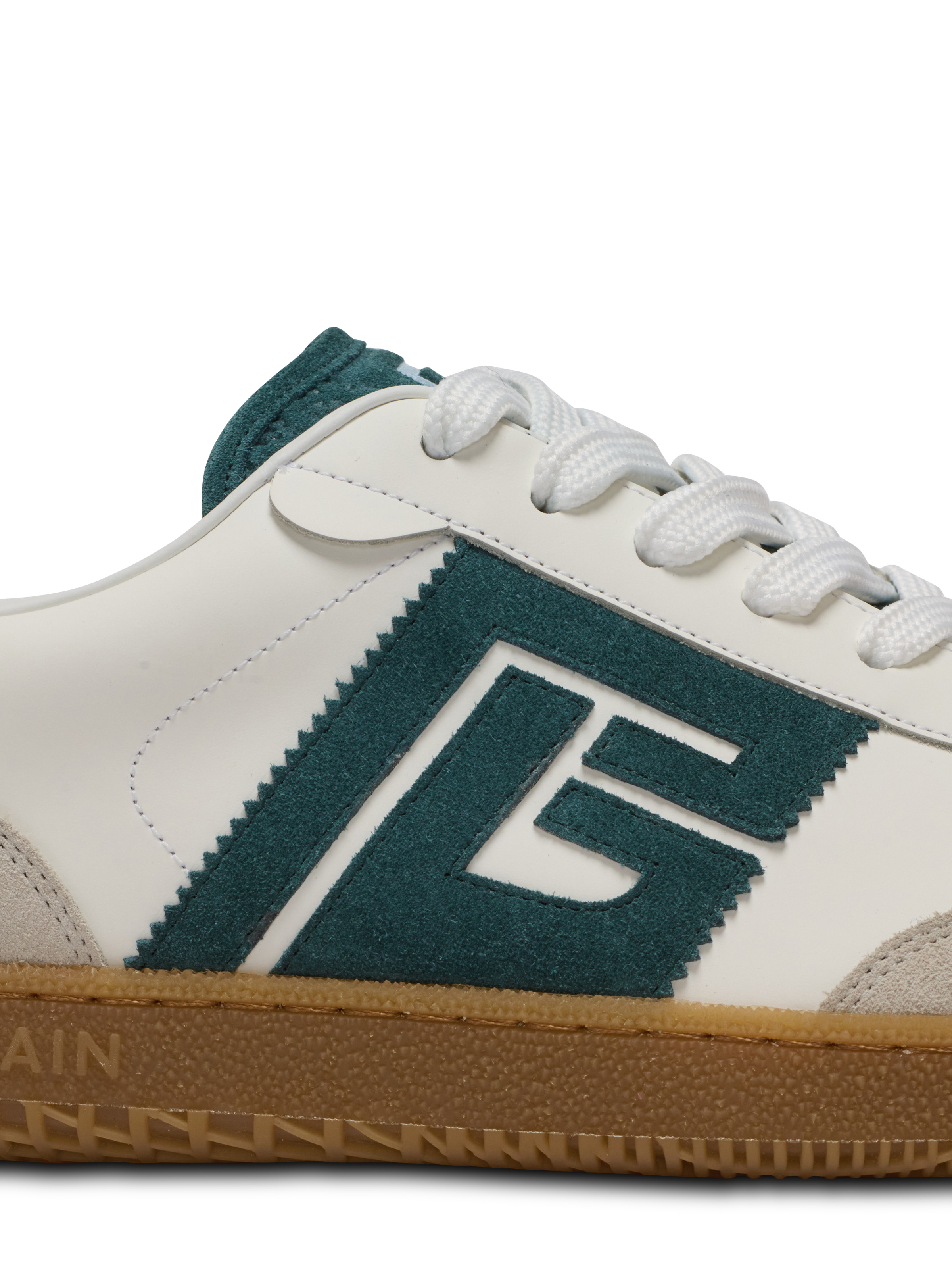 Balmain Swan suede and smooth leather trainers - 8