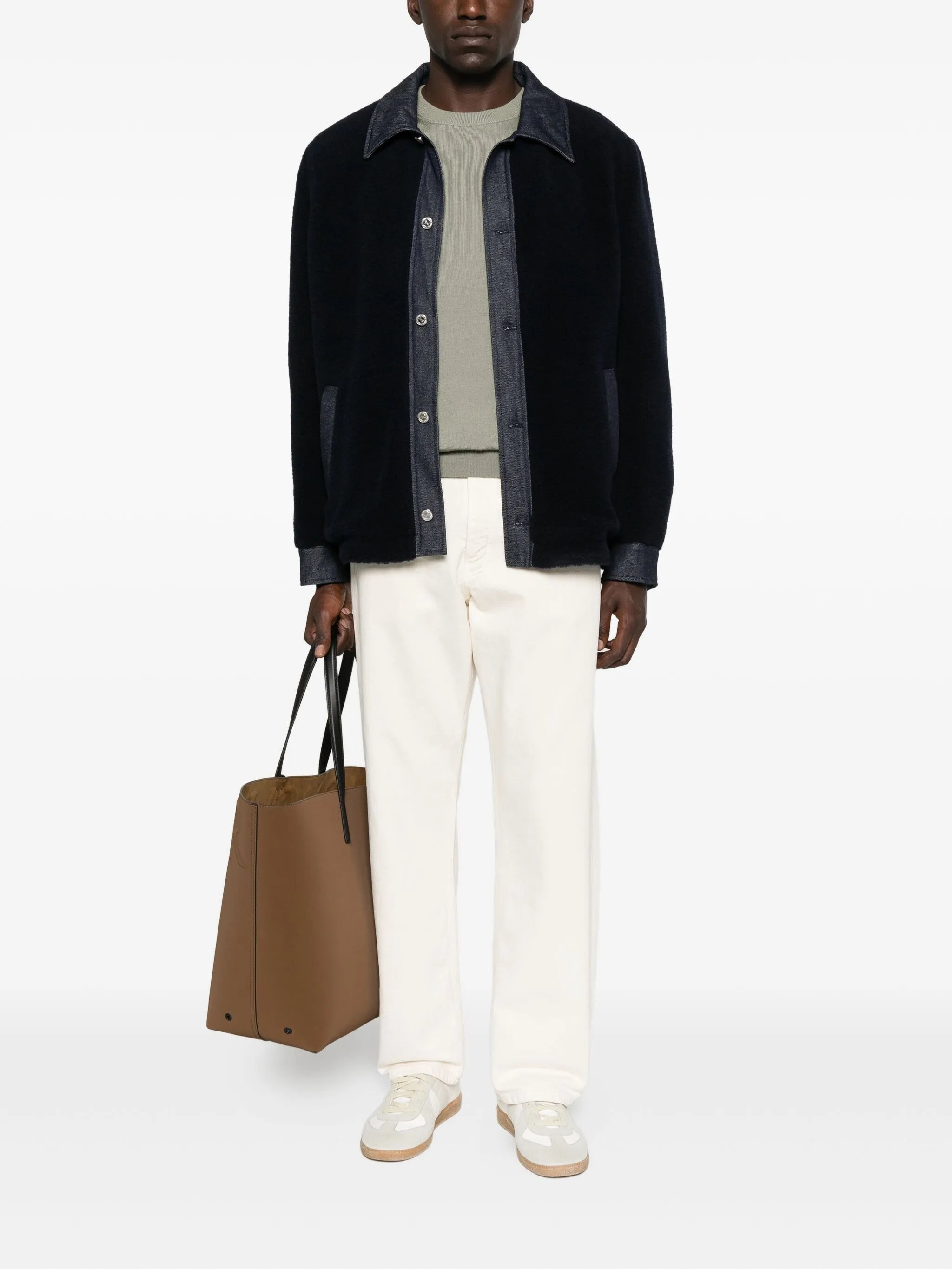 A.p.c. Will Fleece Denim-panel Jacket - 2