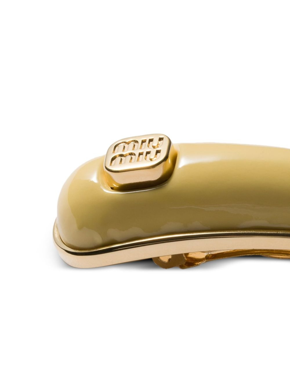 logo-plaque patent leather hair clip - 3