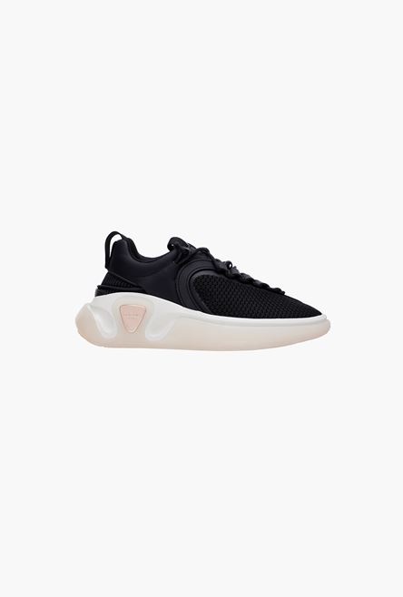 Black leather and mesh B-Runner sneakers - 1