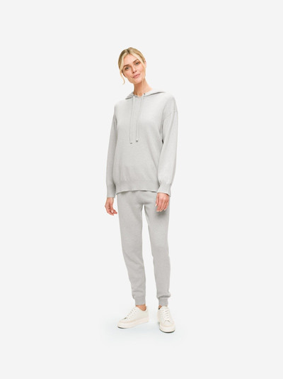 Derek Rose Women's Relaxed Pullover Hoodie Daphne Cashmere Silver outlook