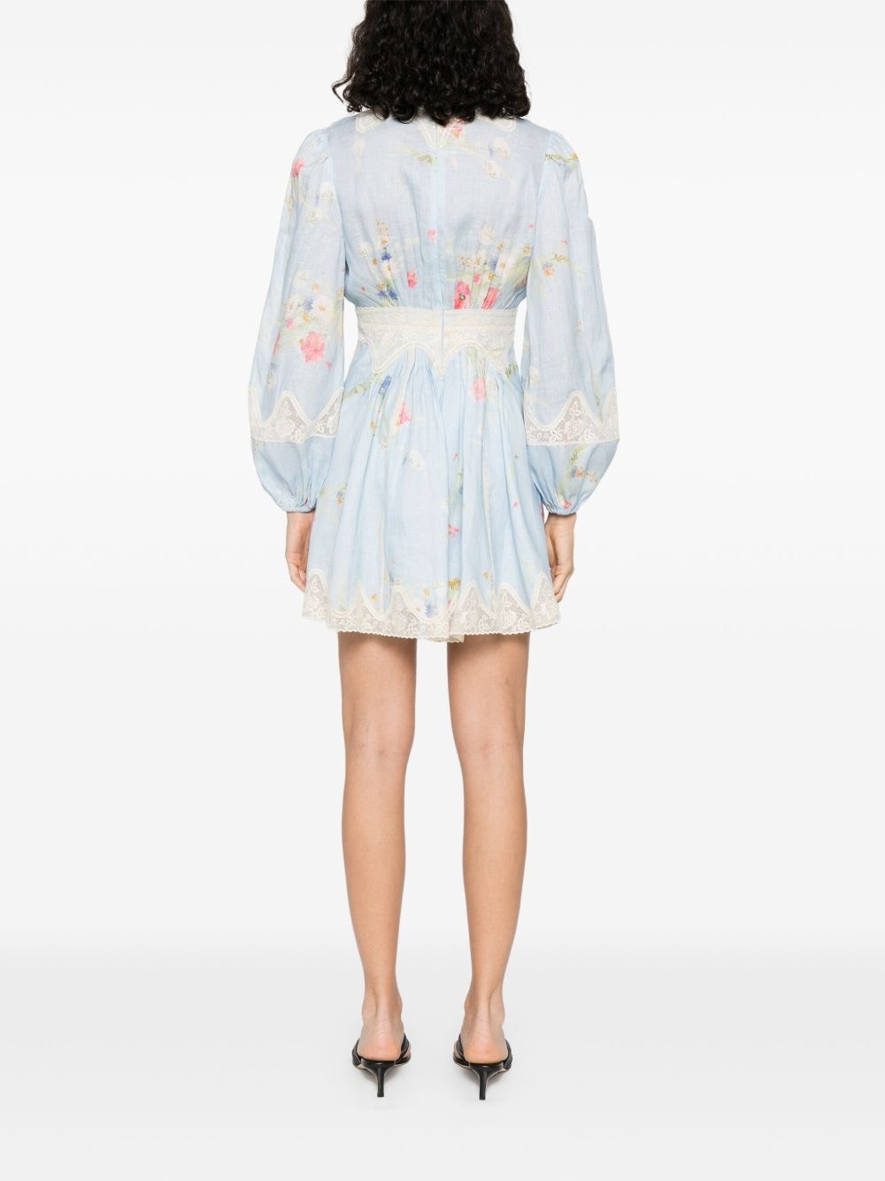Lucky lace plunge mini dress - 4