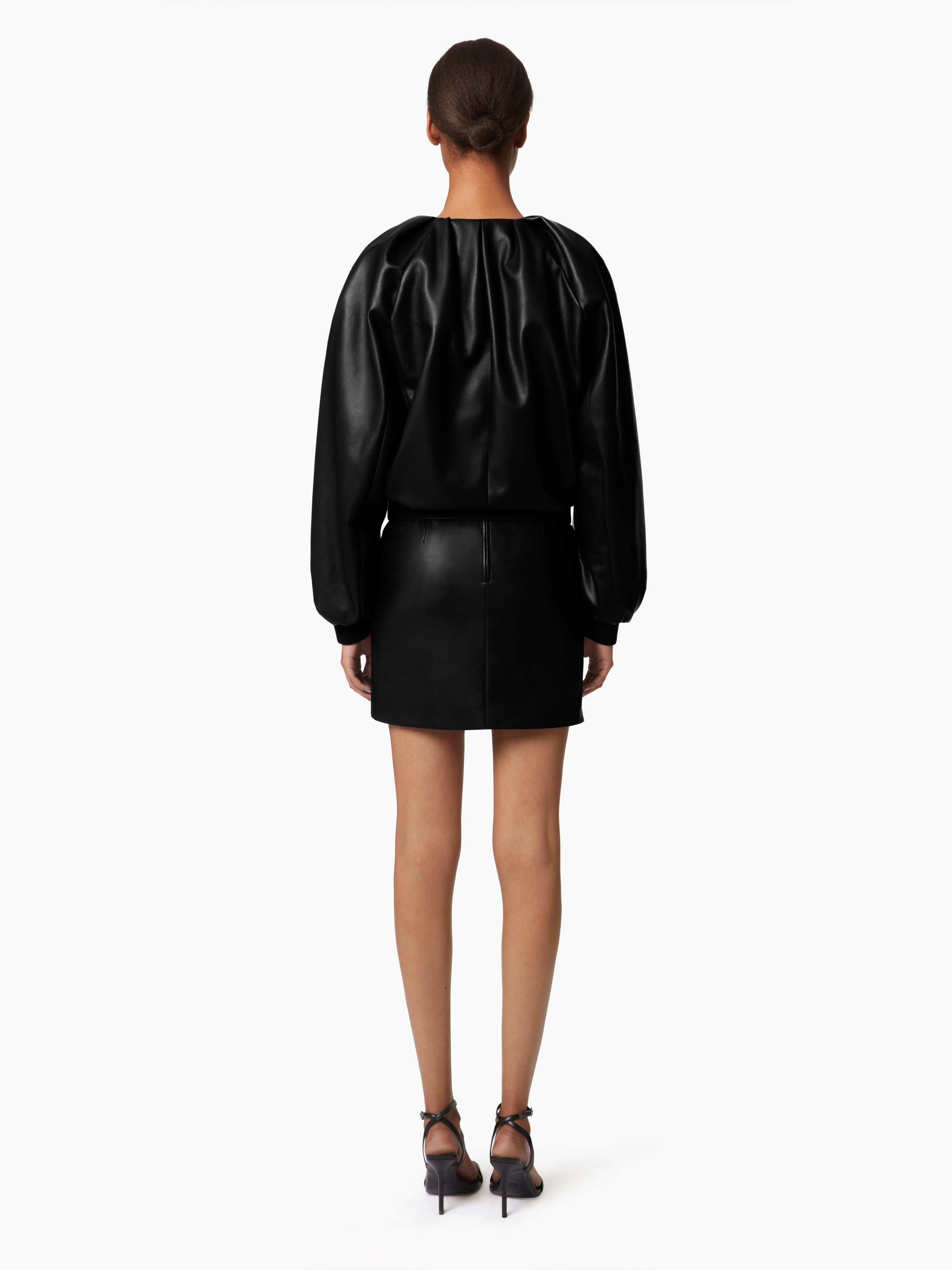 SHORT BOMBER IN NAPPA LEATHER - 4