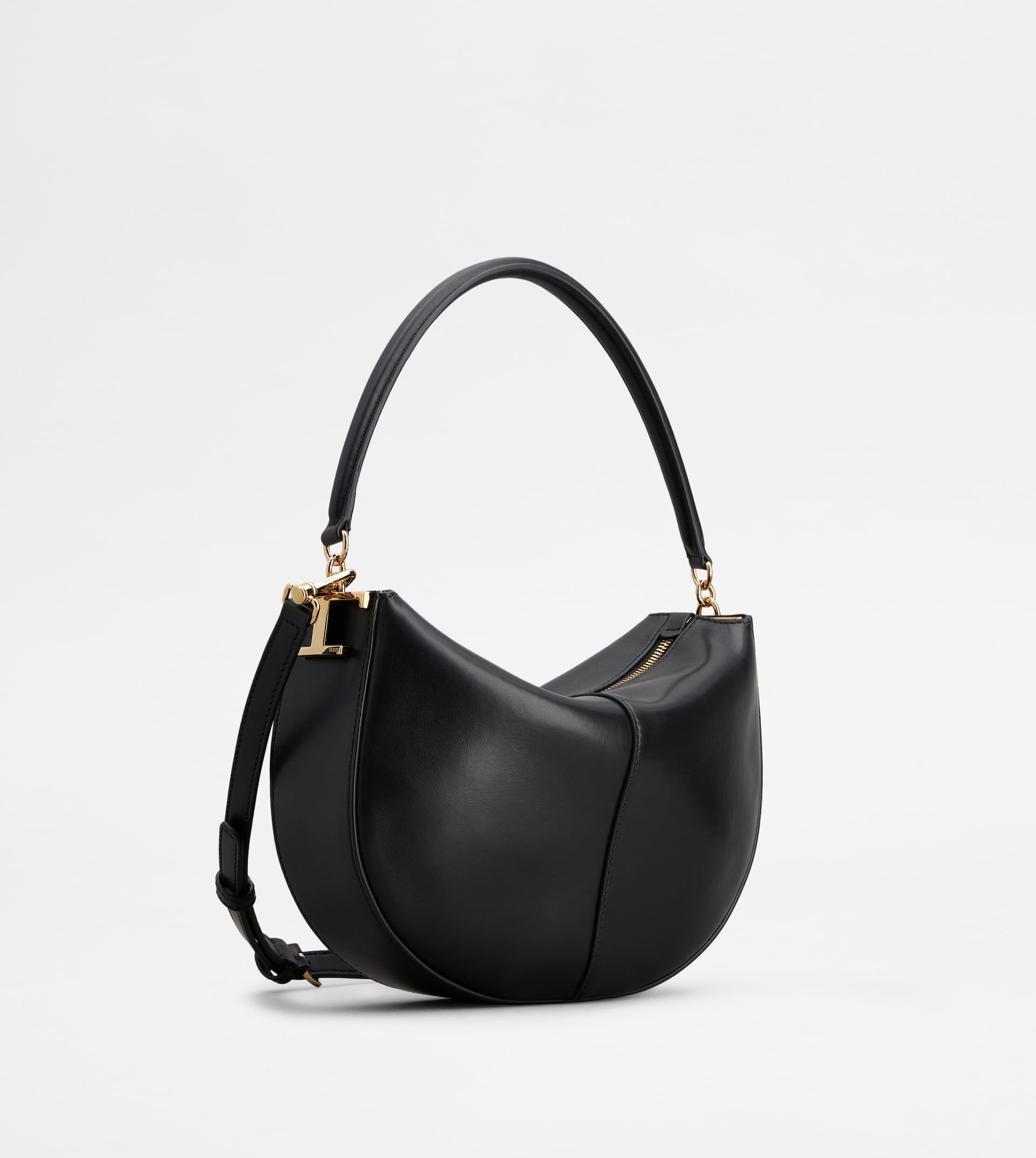 TOD'S T CASE HOBO BAG IN LEATHER MINI - BLACK - 4