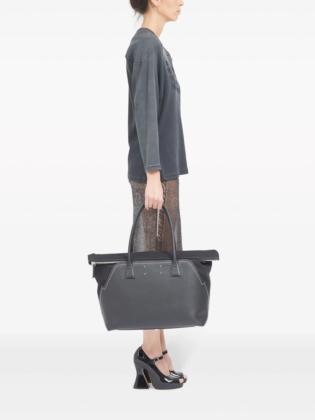 Shopping Large Embossed Grain Tote - 3
