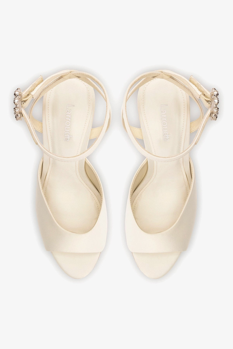 Jasmine Sandal White Satin 6