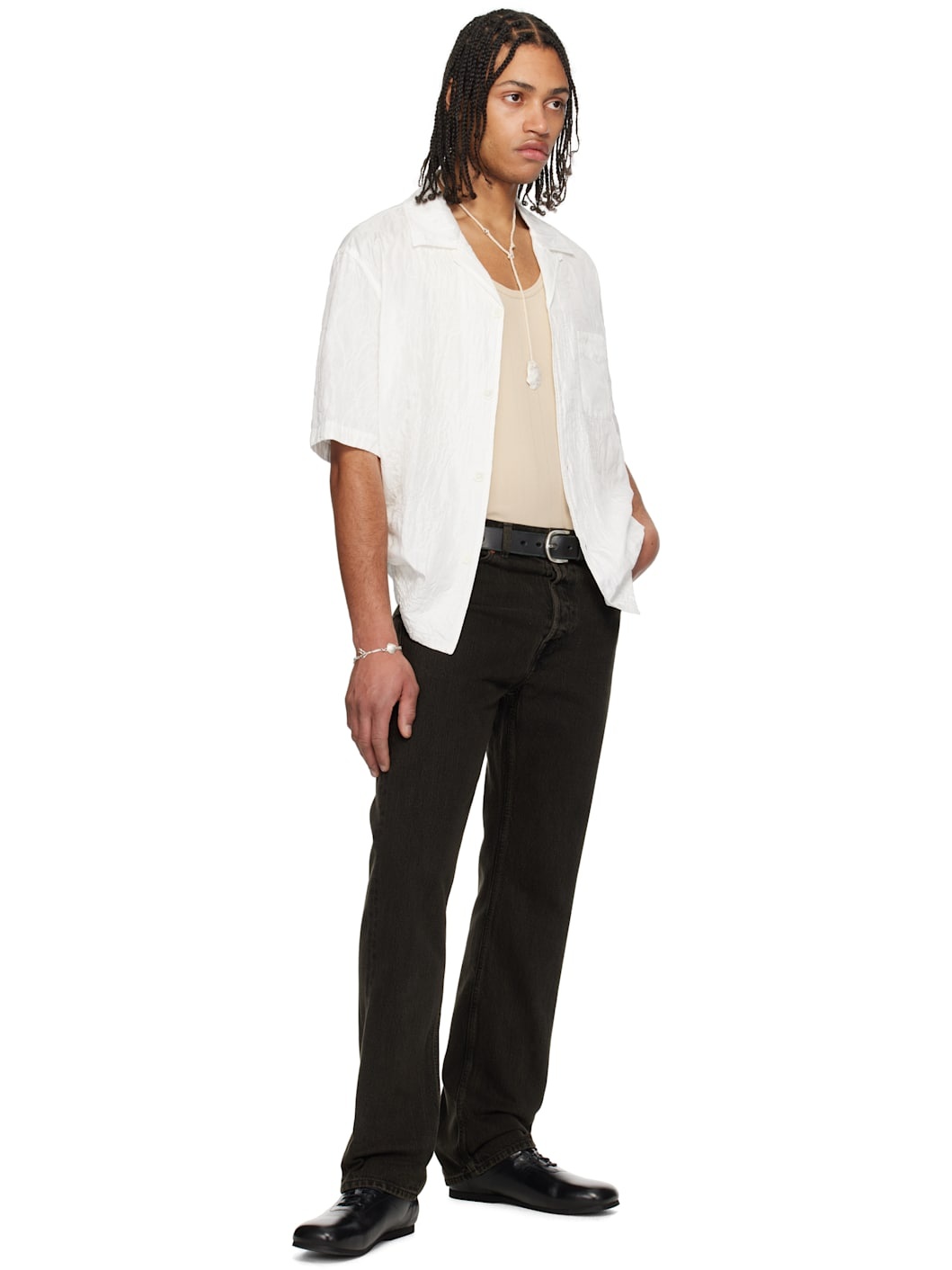 White Heusen Short Sleeve Shirt - 5