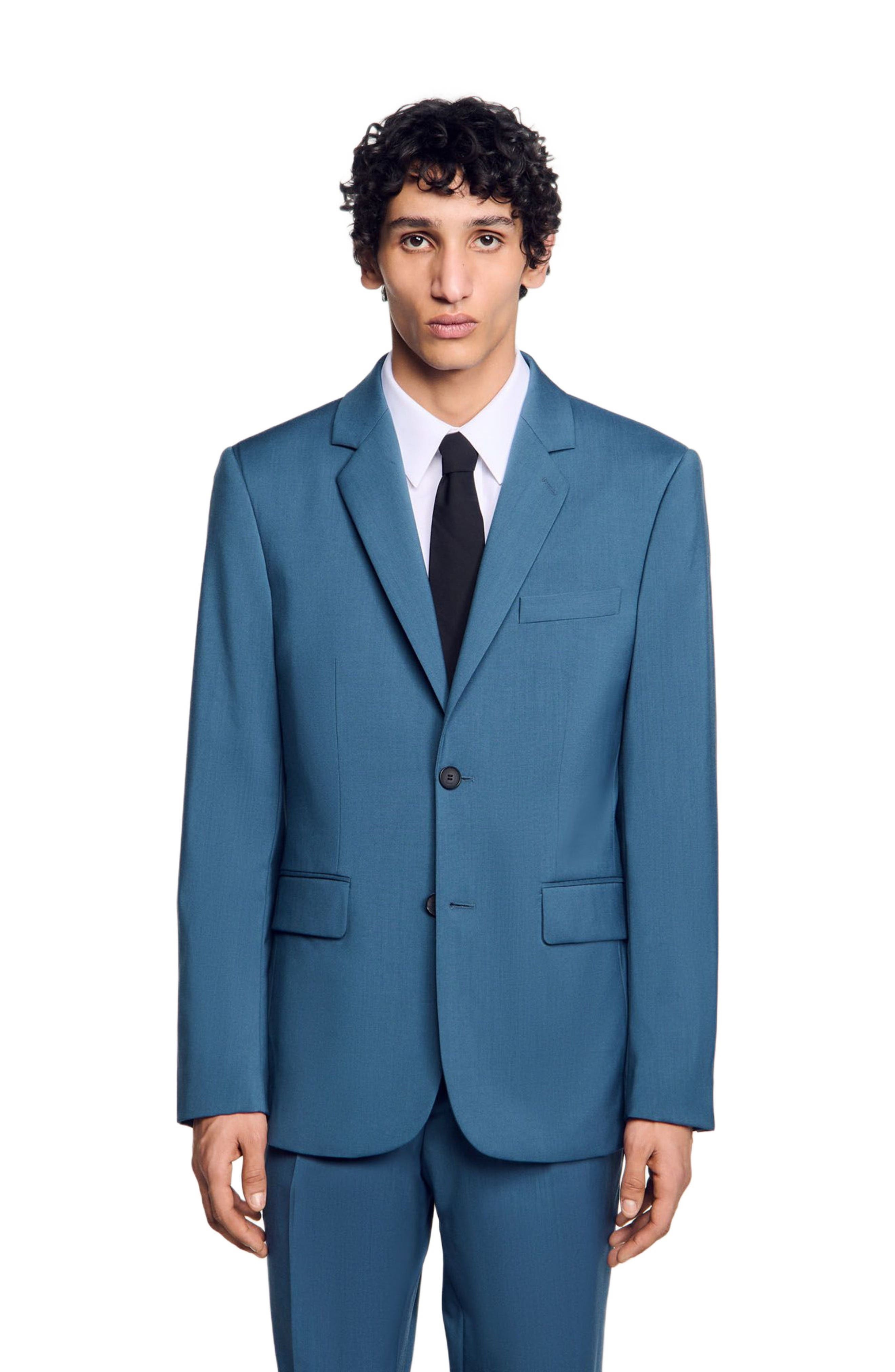 SANDRO Wool suit jacket in Thunderstorm Blue at Nordstrom - 3