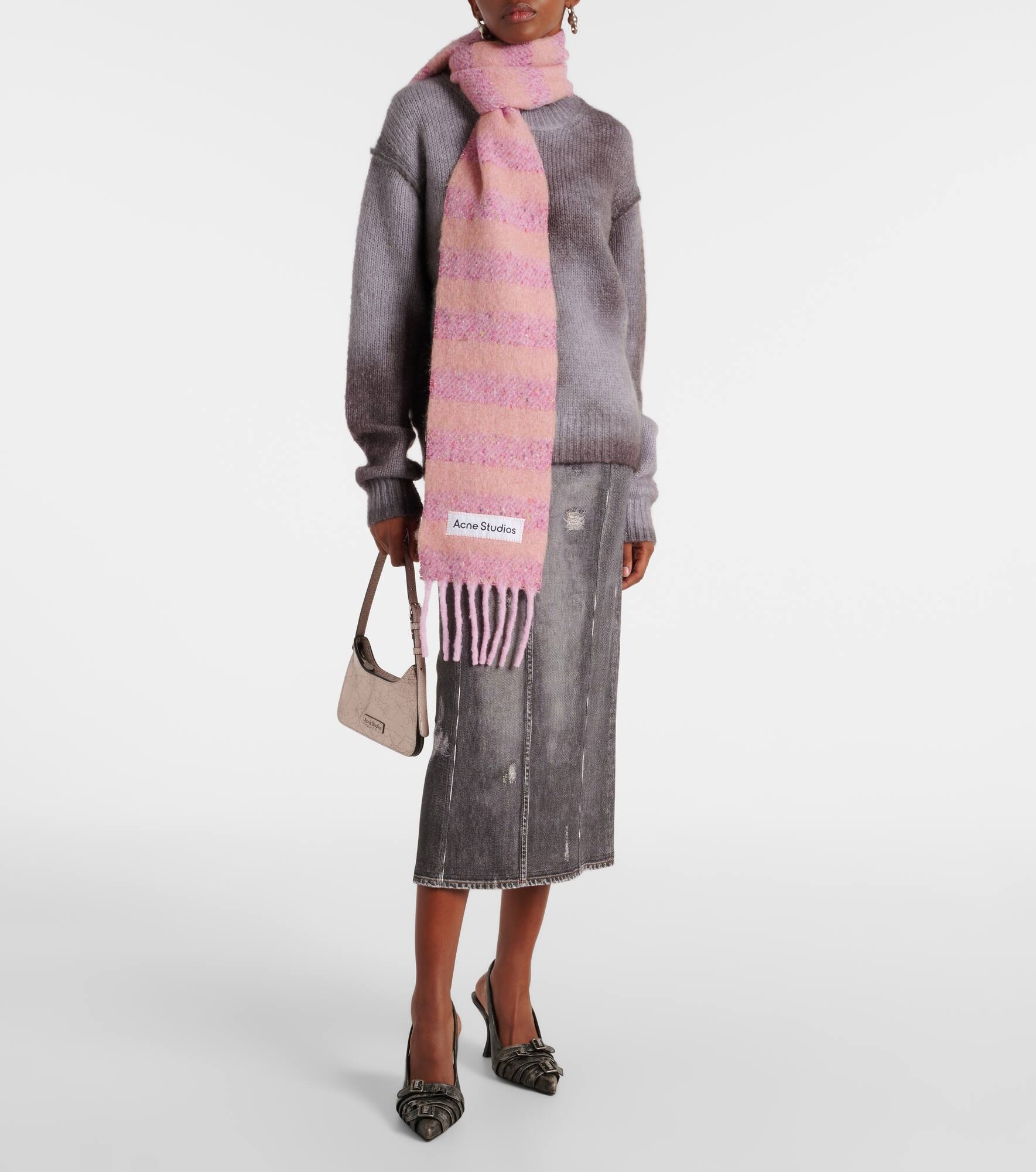 Striped wool-blend scarf - 2