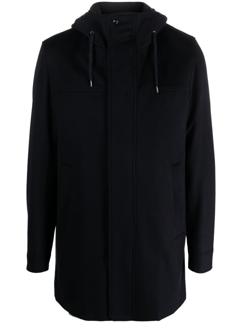 concealed-fastening hooded coat - 1